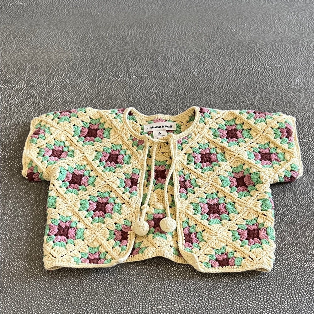 Misha And Puff Multicolor Crochet Kids Top